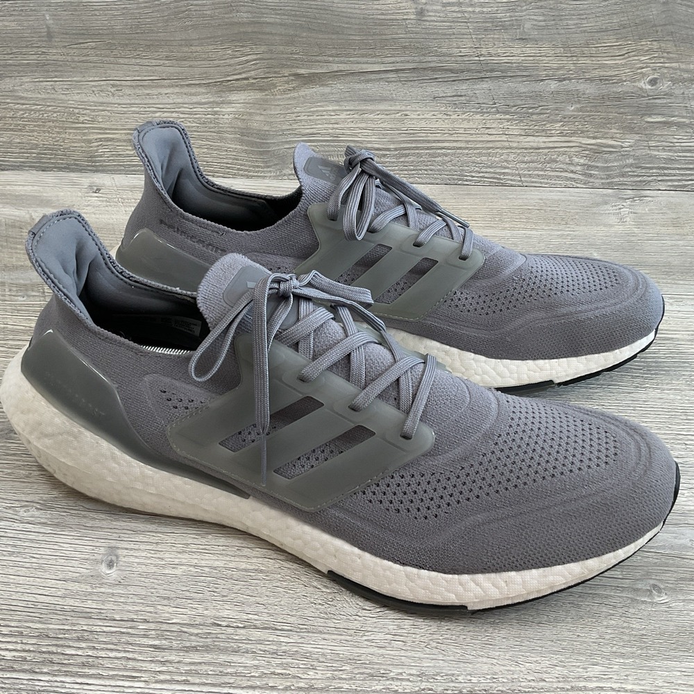 Adidas Ultraboost 21 Mens Size 15 Gray Athletic Running Walking Shoes Sneakers